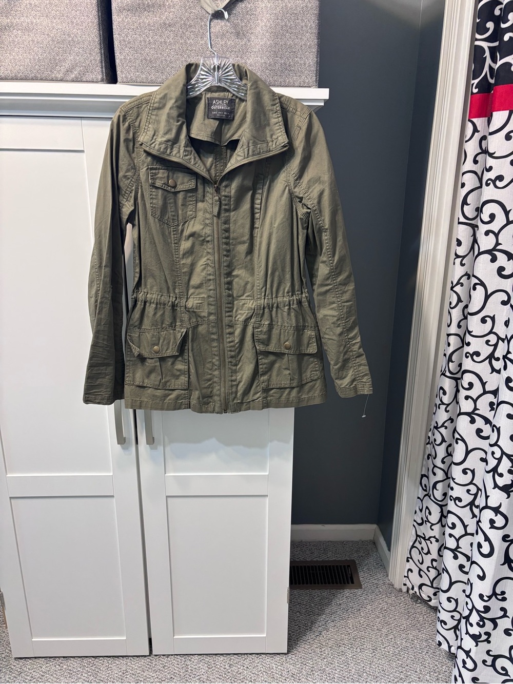 Ashley By 26 International Olive Green Utility Jacket with Front Pockets EUC Sm